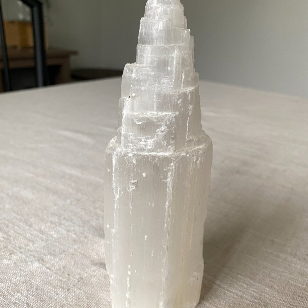 SELENITE Crystal Stone Authentic Organic Natural Home Decor Bookshelf Bookend